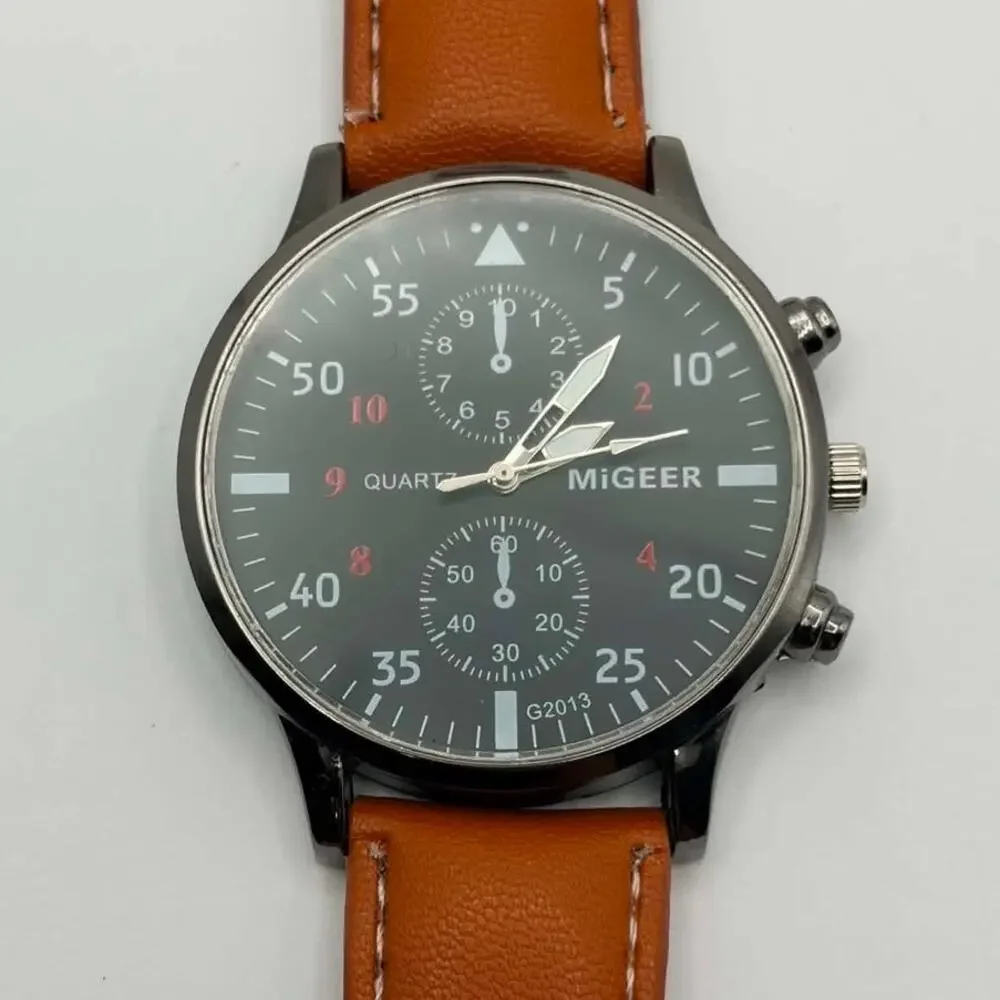 Silver & Brown Migeer Men's Watch